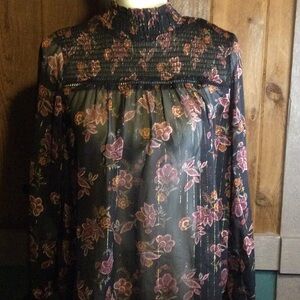 Sheer long shelve blouse